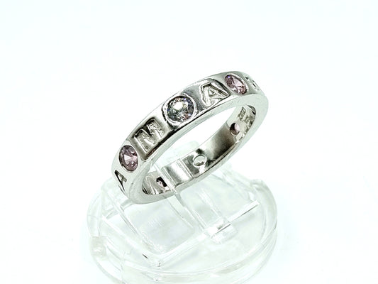 Zilveren Zinzi ring met zirkonia's, 17,5 mm