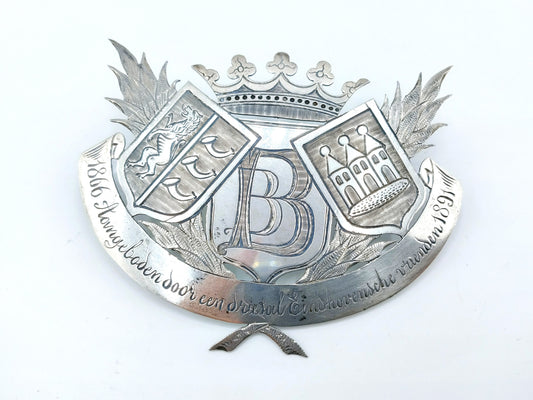 Silver plaque, Eindhoven fire brigade, 19th century