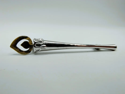 Silver brooch with candle, T. Klots, Pforzheim, Germany