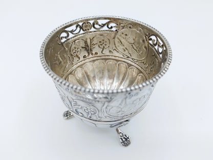 Silver bowl on 3 claw feet, Schoonhoven, 1934