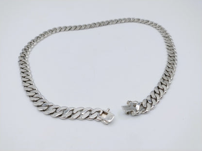 Silver link chain for men, 46 cm.