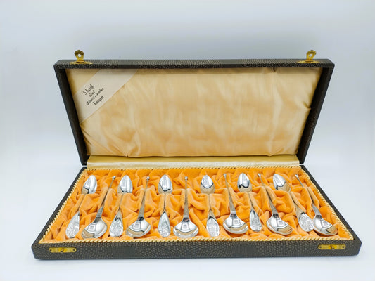 12-piece spoon set in luxury cassette, Fa. Bijkamp &amp; Co, Steenwijk