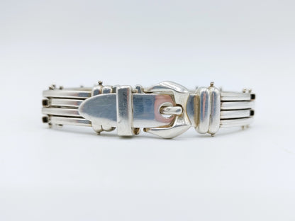 Silberarmband mit Dornschließe, 20,5 cm.