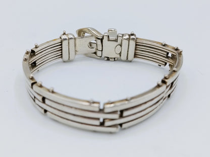 Silberarmband mit Dornschließe, 20,5 cm.