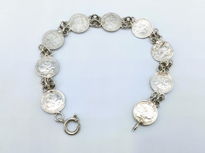 Silbernes Penny-Armband, Willem 3, 19,5 cm.