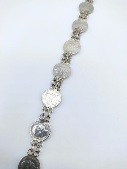 Silbernes Penny-Armband, Willem 3, 19,5 cm.