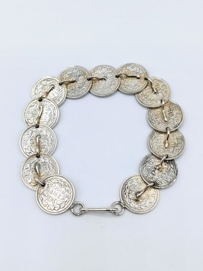 Silbernes Dime-Armband, Wilhelmina, 18,5 cm.