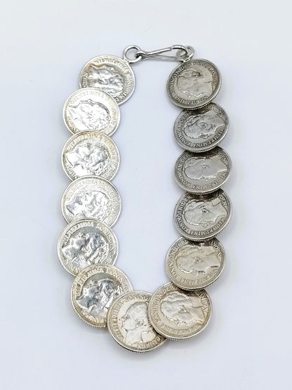 Silbernes Dime-Armband, Wilhelmina, 18,5 cm.