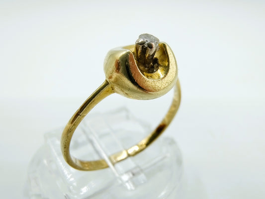 Gold ring with diamond, 17.5 mm