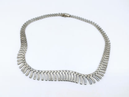 Silver bars design necklace, 43 cm