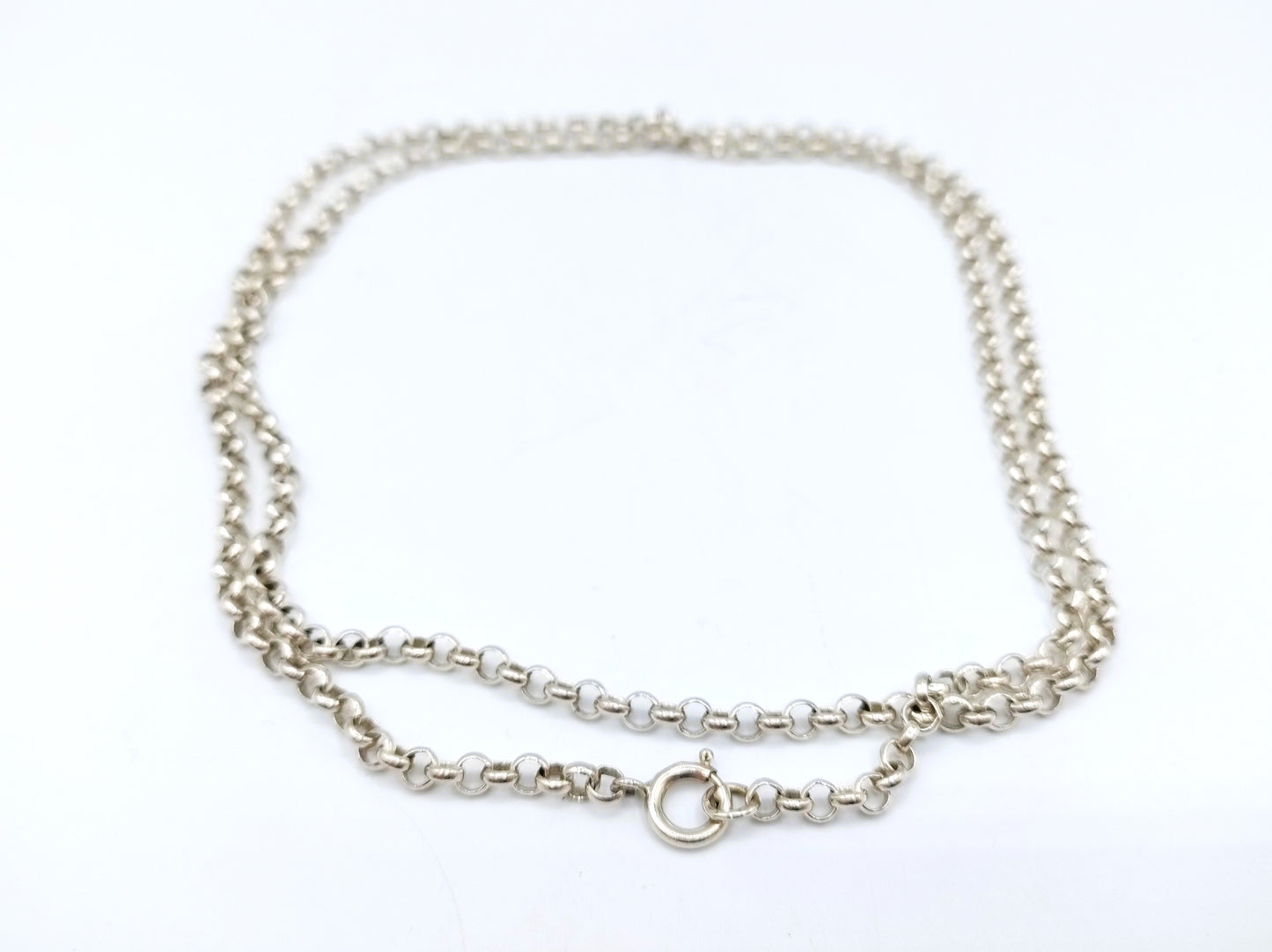 Silver jasseron chain, 71.5 cm.