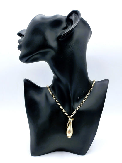 Silver jasseron chain with silver jug ​​pendant, 63 cm.