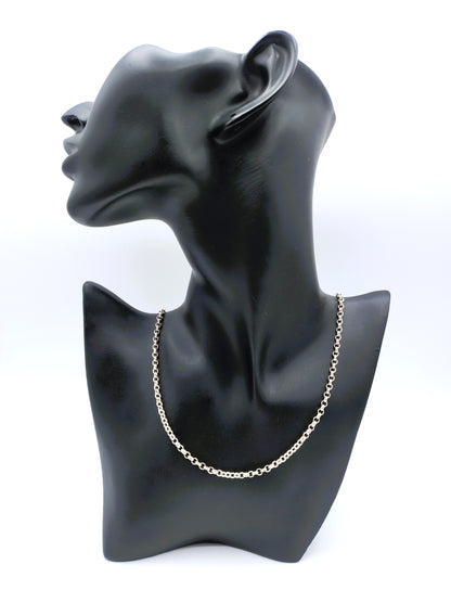 Silver jasseron chain, 63 cm.