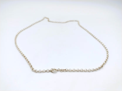 Silver jasseron chain, 63 cm.