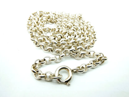 Silver jasseron chain, 63 cm.