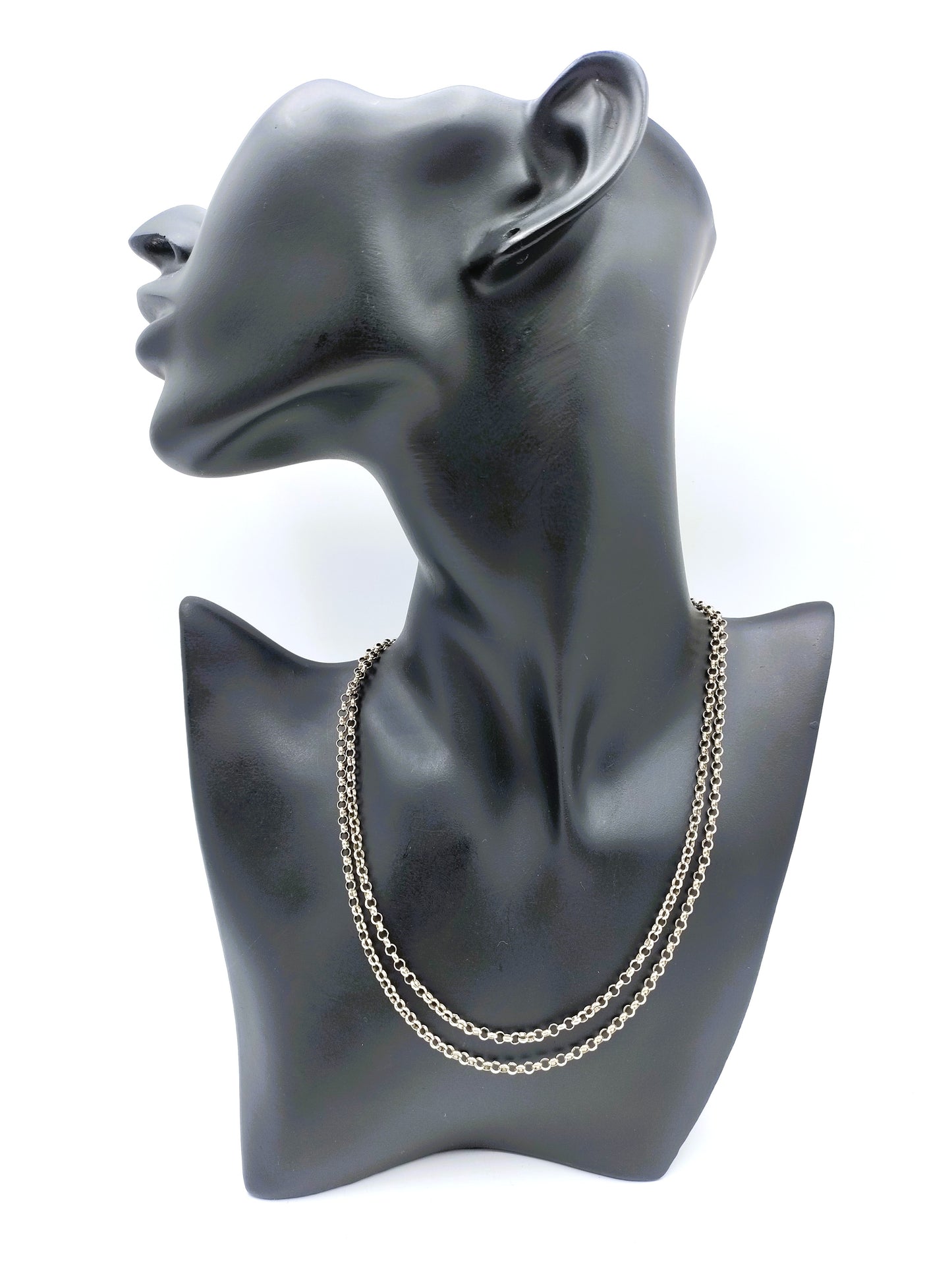 Silver jasseron chain, 79 cm