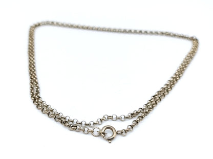 Silver jasseron chain, 79 cm