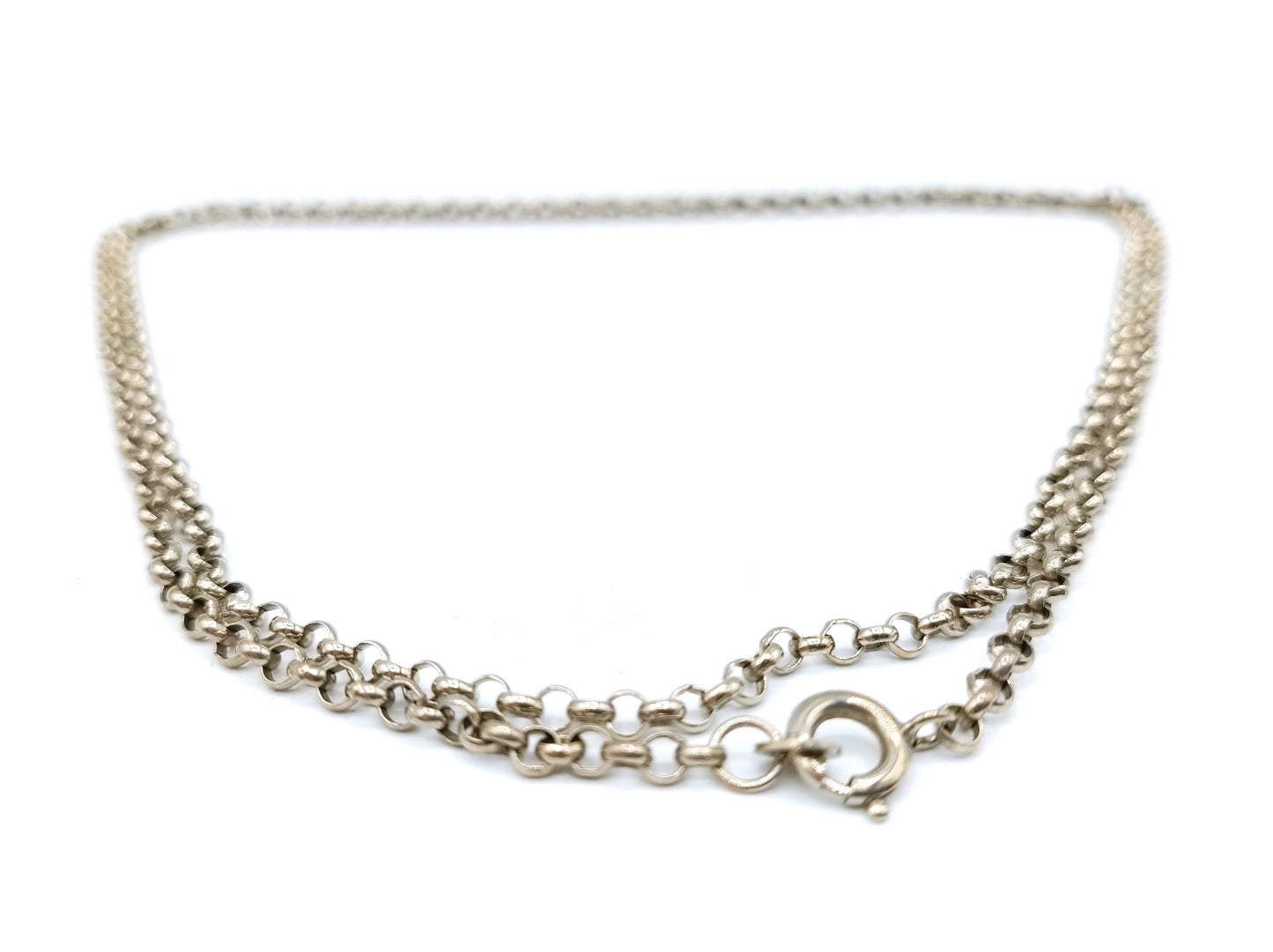 Silver jasseron chain, 79 cm