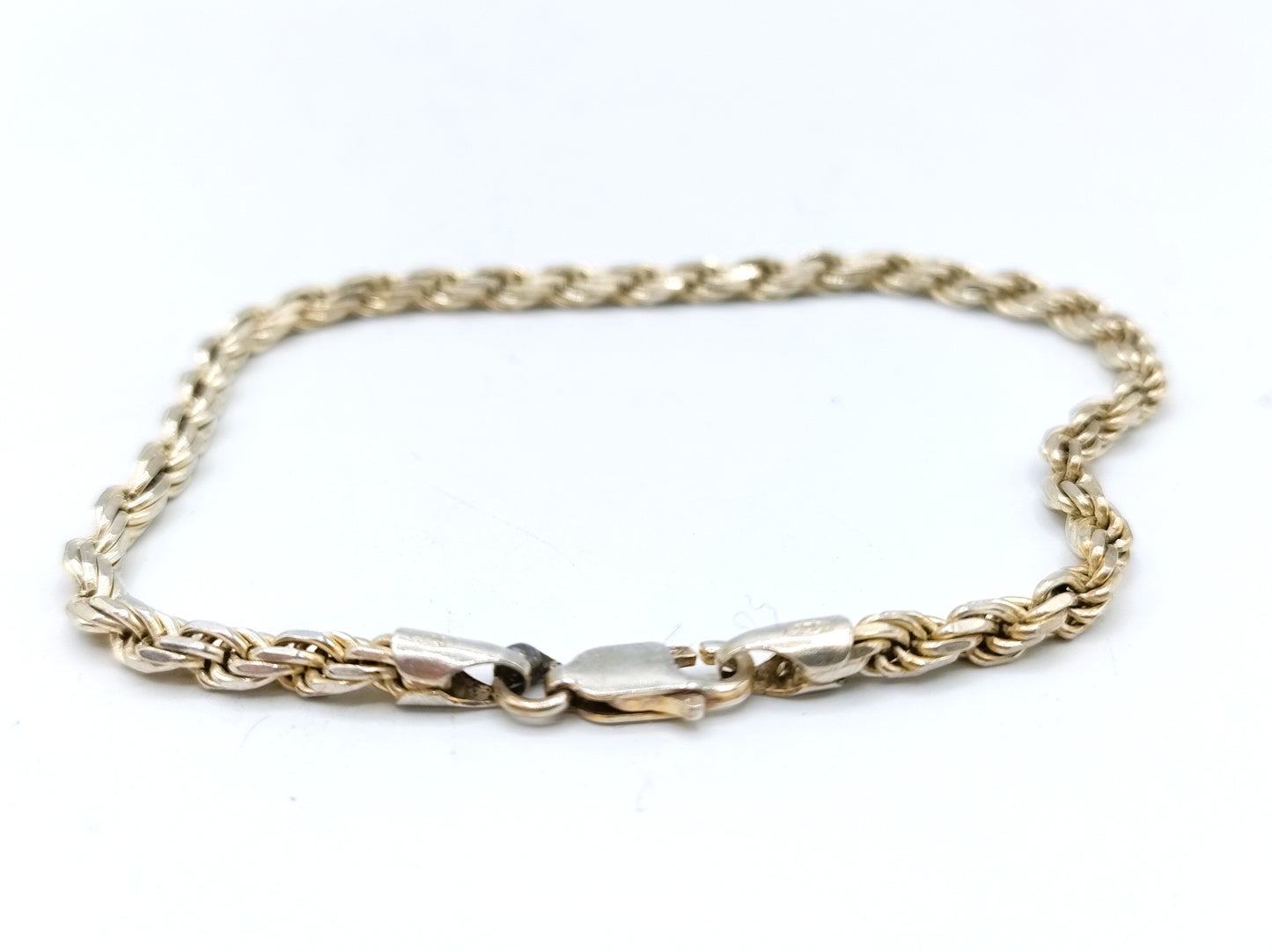 Braided silver cord bracelet, 19.5 cm