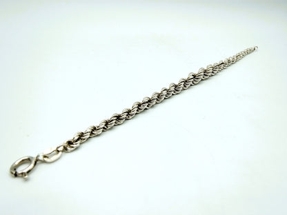 Braided silver cord bracelet, 20 cm