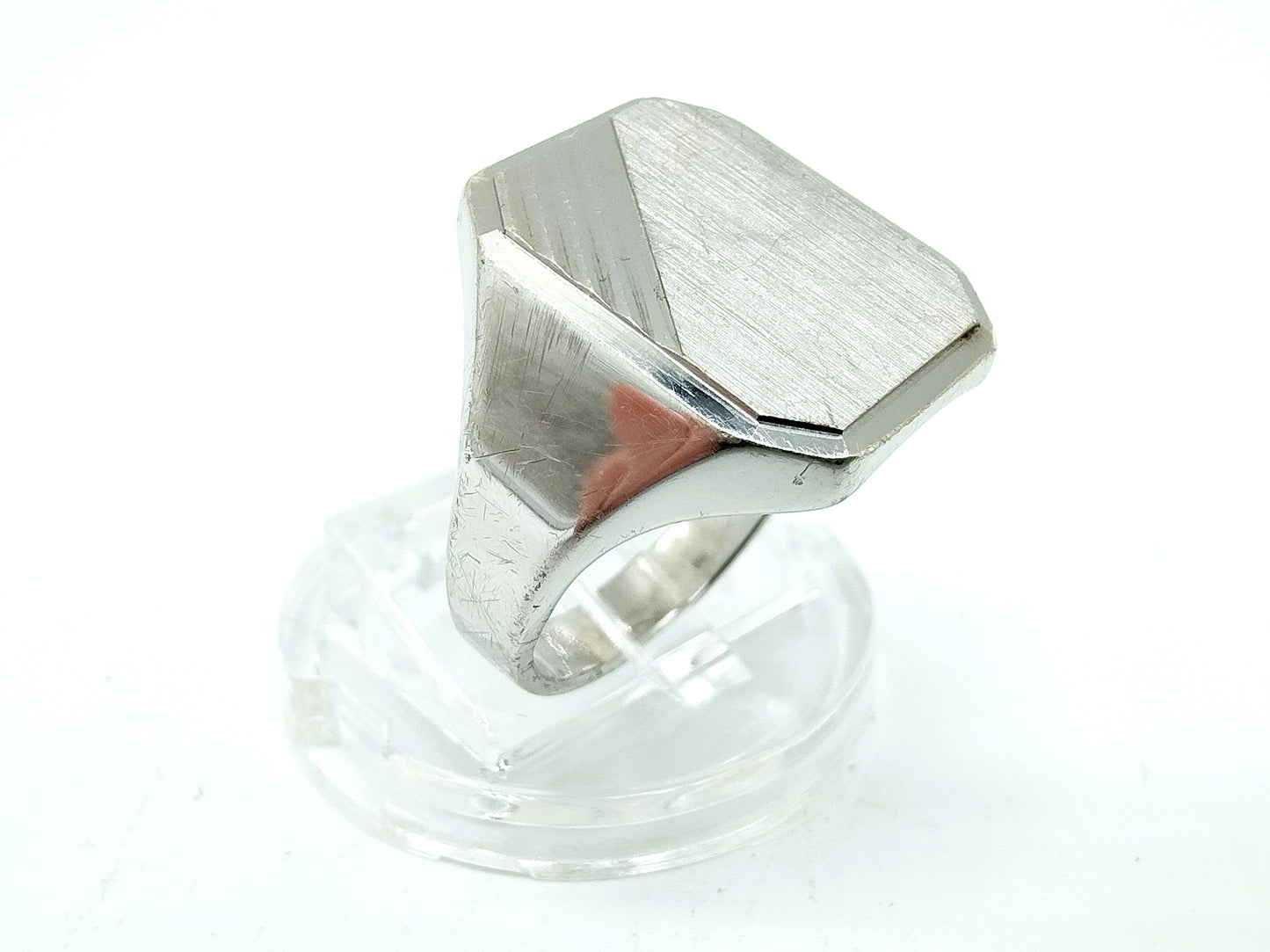 Silver signet ring, men, 18.5 mm