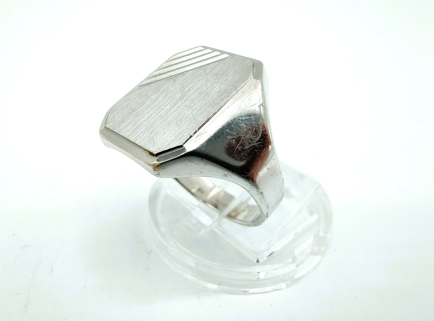 Silver signet ring, men, 18.5 mm