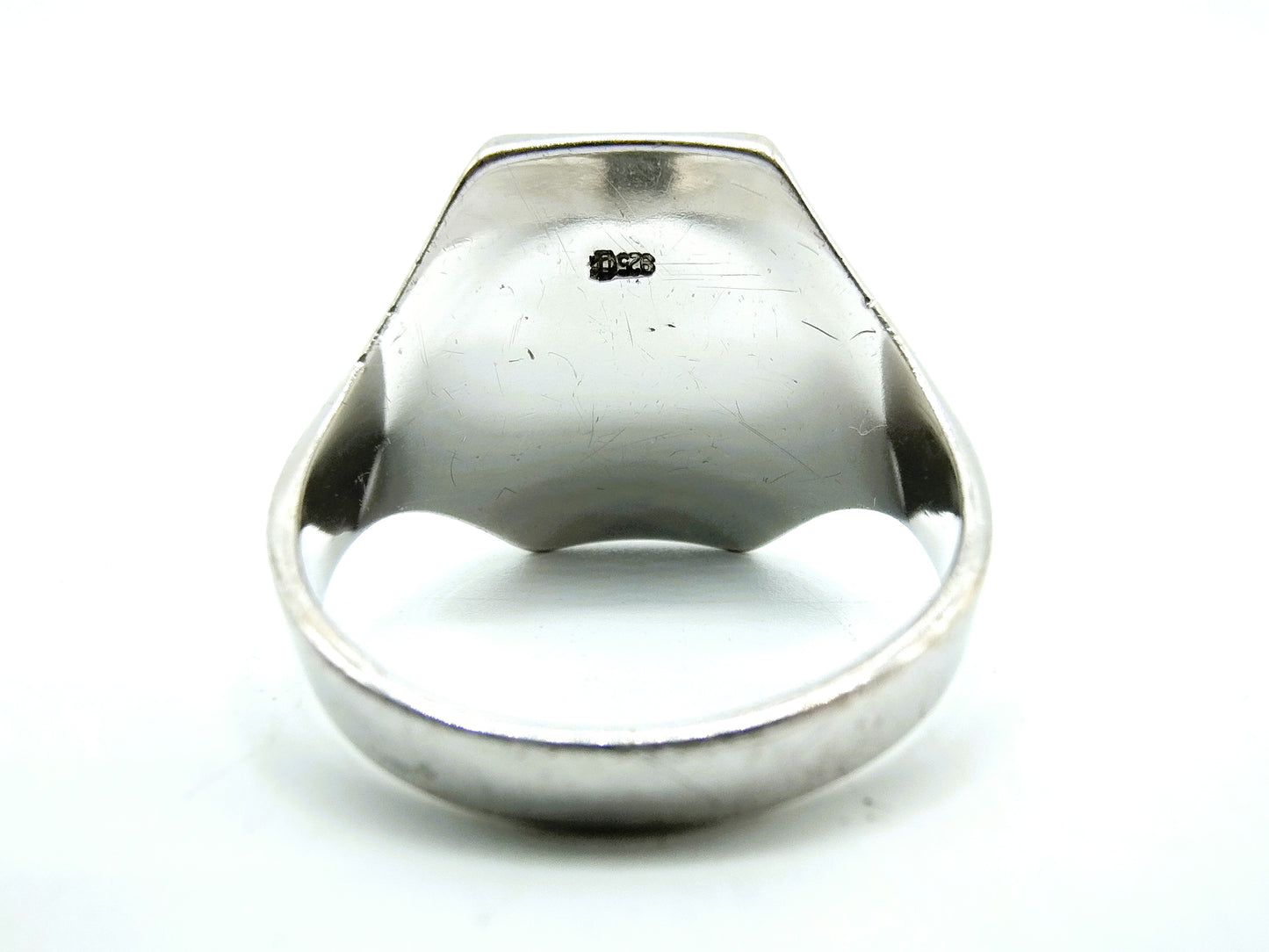 Silver signet ring, men, 18.5 mm