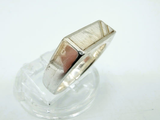 Silver signet ring, men, 17 mm