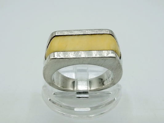 Silver unisex ring, Joachim S'Paliu, Spain, 17 mm