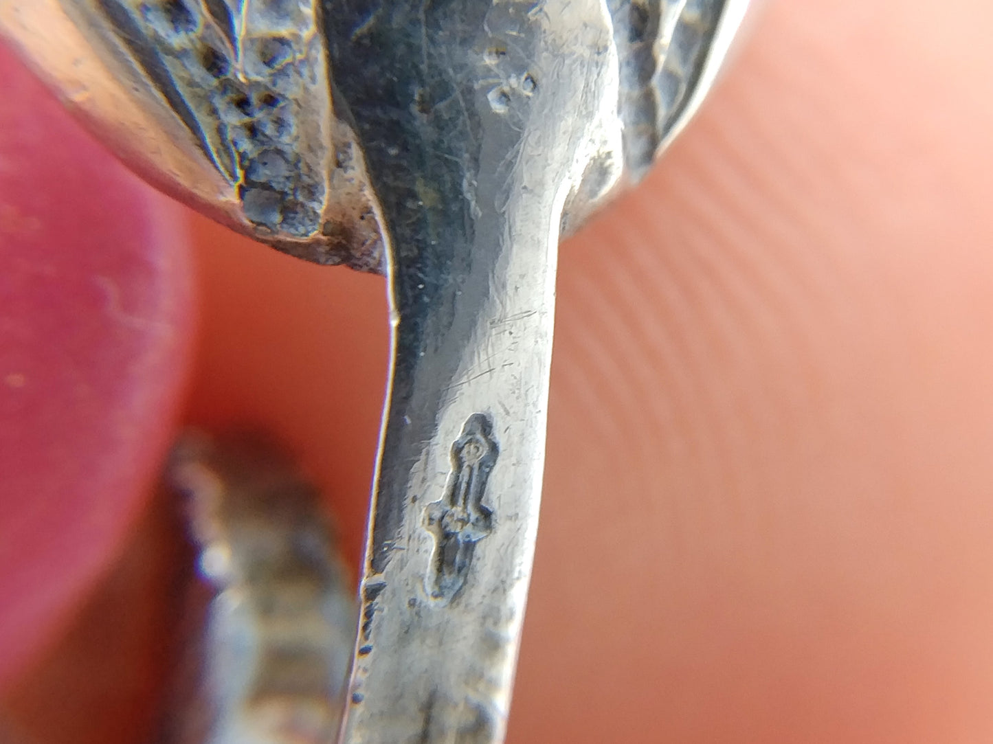 Silver miniature, cream spoon with rooster, 19th century