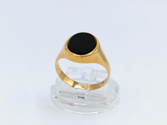 Siegelring aus Gold mit Onyx, 18,5 mm.