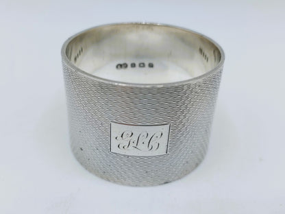 Silver napkin ring, Suckling Ltd, Birmingham, 1939