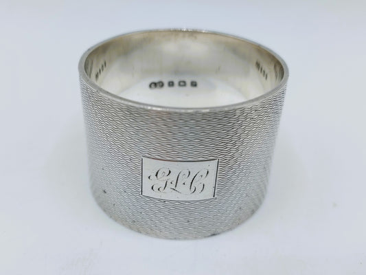 Silver napkin ring, Suckling Ltd, Birmingham, 1939