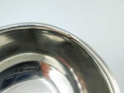 Silver tea strainer and drip tray, Barker Ellis Silver Co, Sheffield, 1979