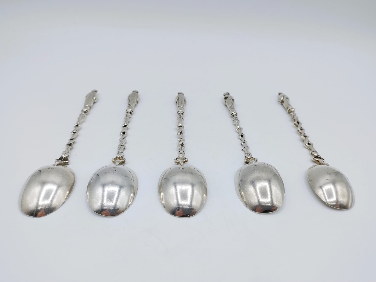 5 Silver apostle spoons, D. de Jong Wzn, Groningen, 20th century