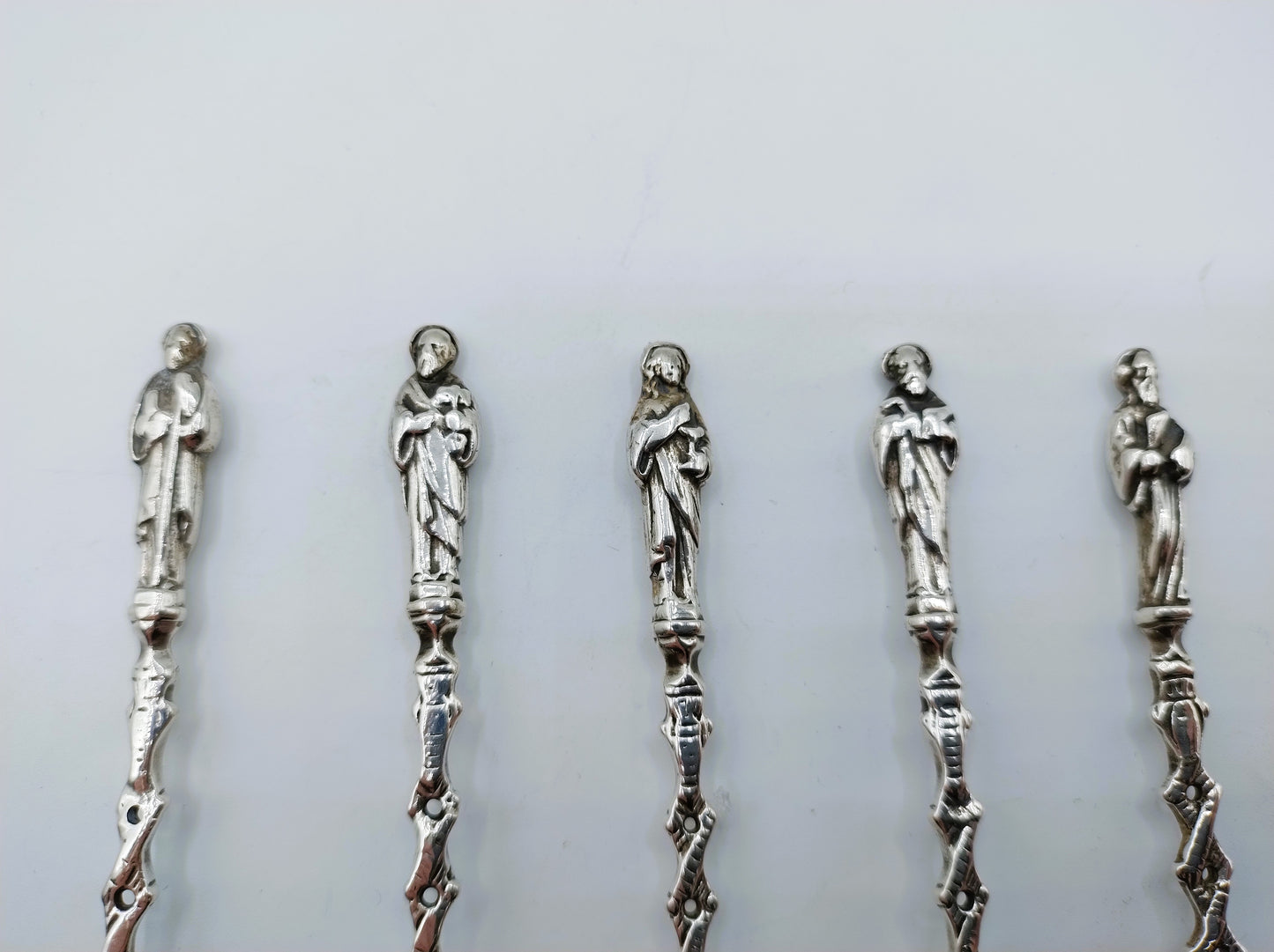 5 Silver apostle spoons, D. de Jong Wzn, Groningen, 20th century