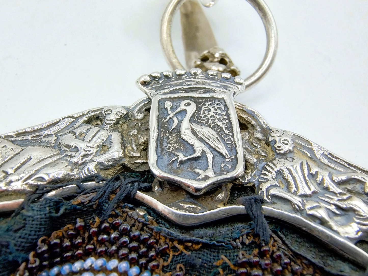 Silver bag bracket with bag hook, C. Murk / AJ de Ruiter, Amsterdam, 1891