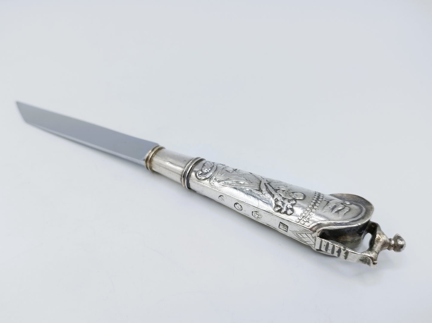 Travel knife with silver handle, N. Reek, Hoorn, 1847