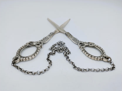 Silver scissors with jasseron chain, France, 18th century