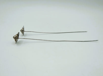 Antique silver hat pins, Friesland, 19th century