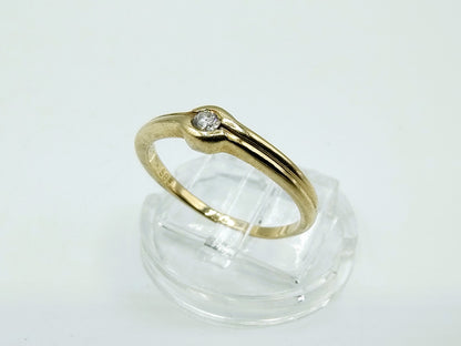 Goldring mit Diamant (0,05 ct), 17,5 mm