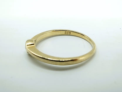 Goldring mit Diamant (0,05 ct), 17,5 mm