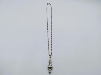 Silver gourmet necklace with antique silver pendant, 47 cm.