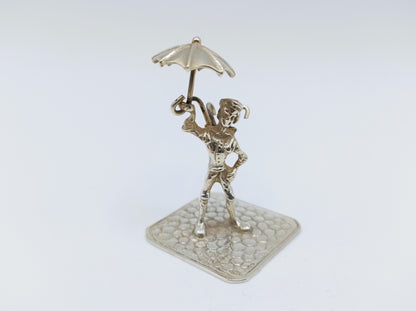 Silver miniature, umbrella seller, CB Bos, Zandvoort