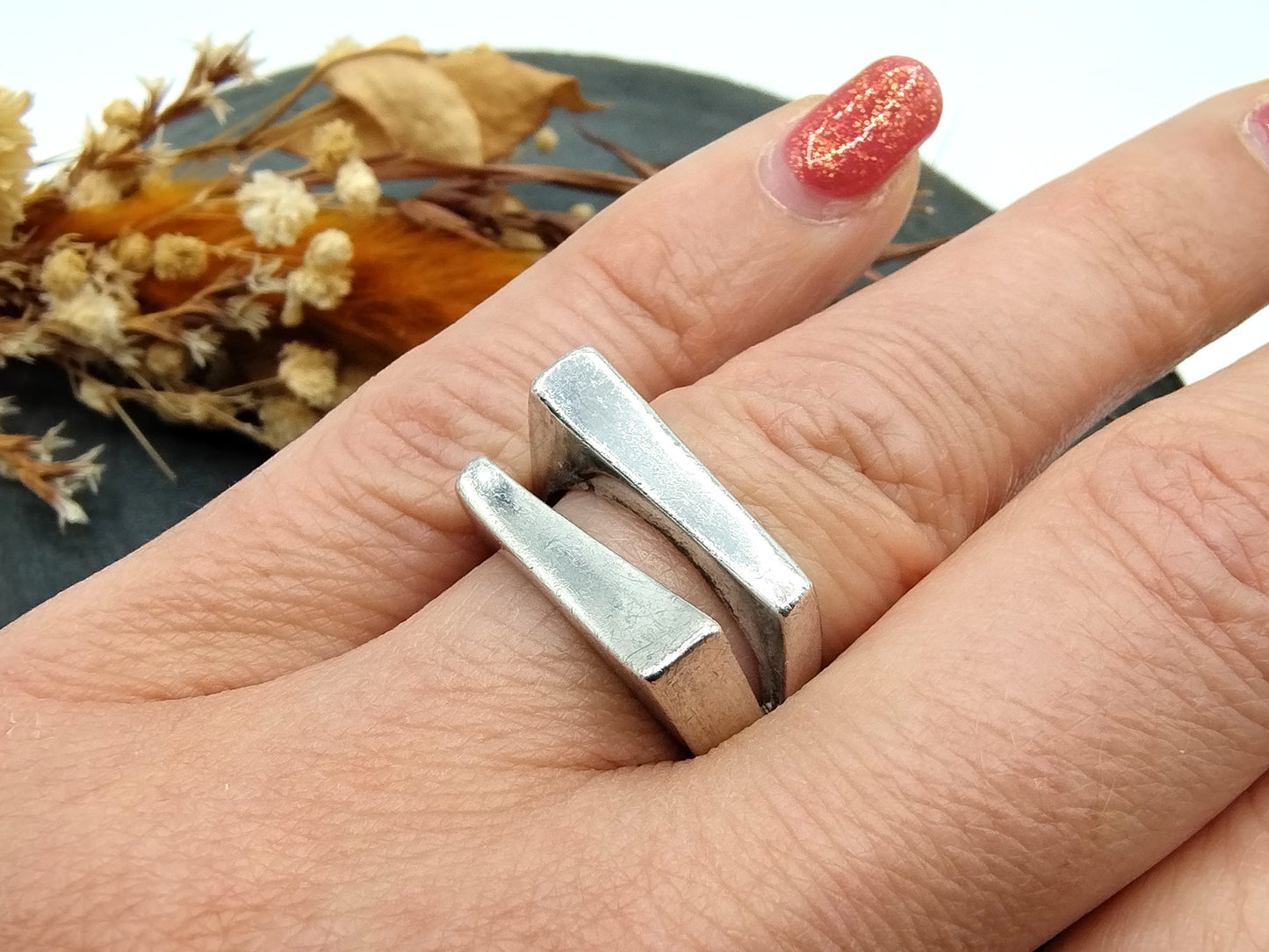 Silver unisex ring, 17 mm