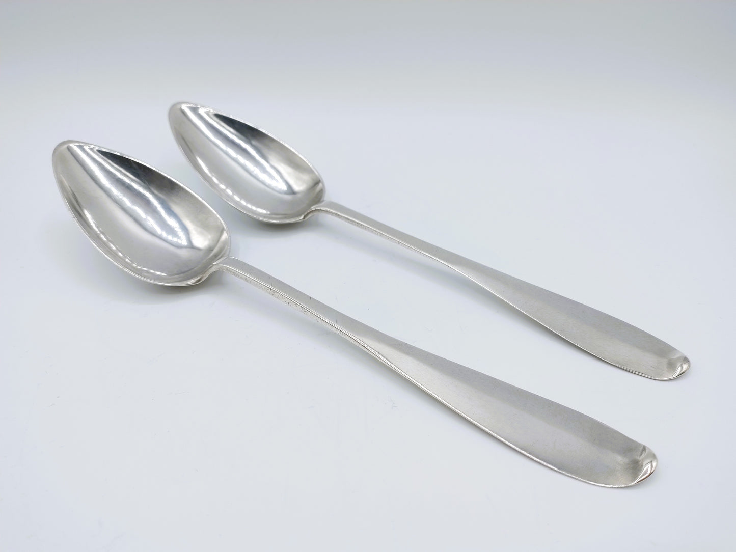 2 Silver spoons, Delheid Fréres, Brussels, Belgium, ca. 1850