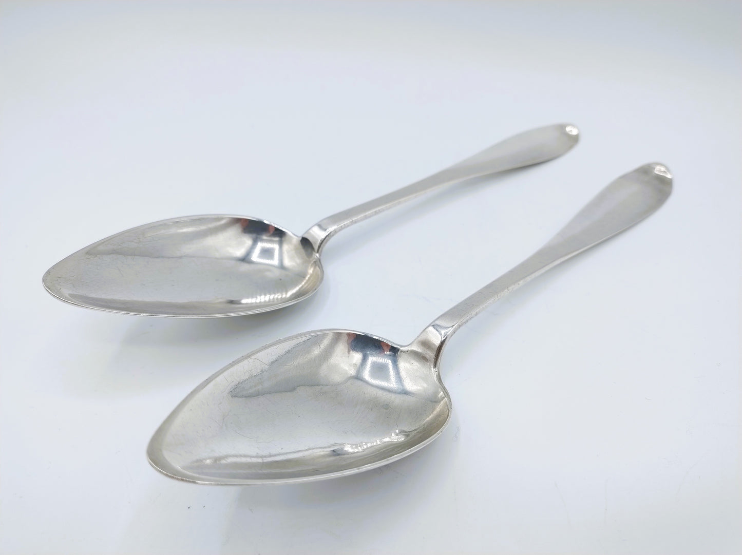 2 Silver spoons, Delheid Fréres, Brussels, Belgium, ca. 1850