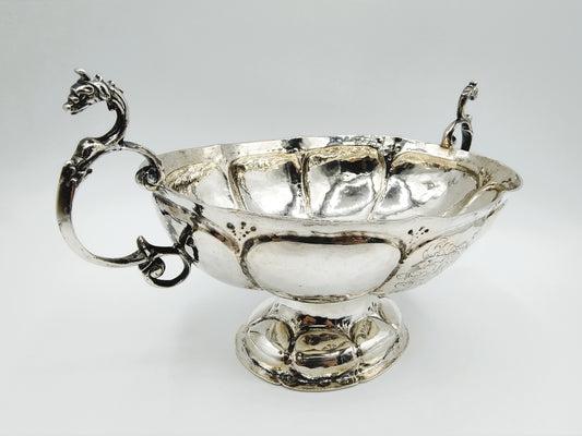 Silver brandy bowl, L. Guidon, Groningen, 1698