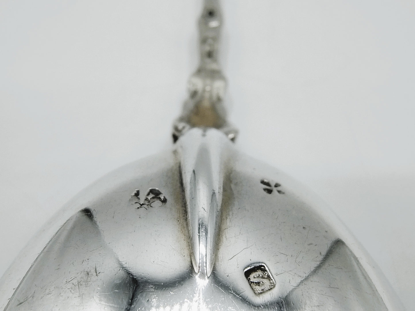 Silver occasional spoon, pseudo hallmarks Amsterdam, 19th century