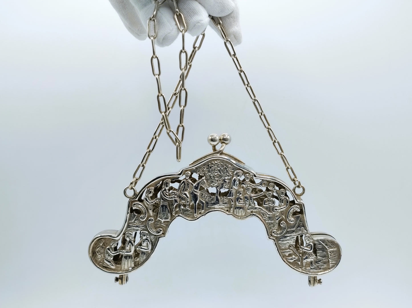 Silver bag clasp, H. Hooijkaas, Schoonhoven, 1918